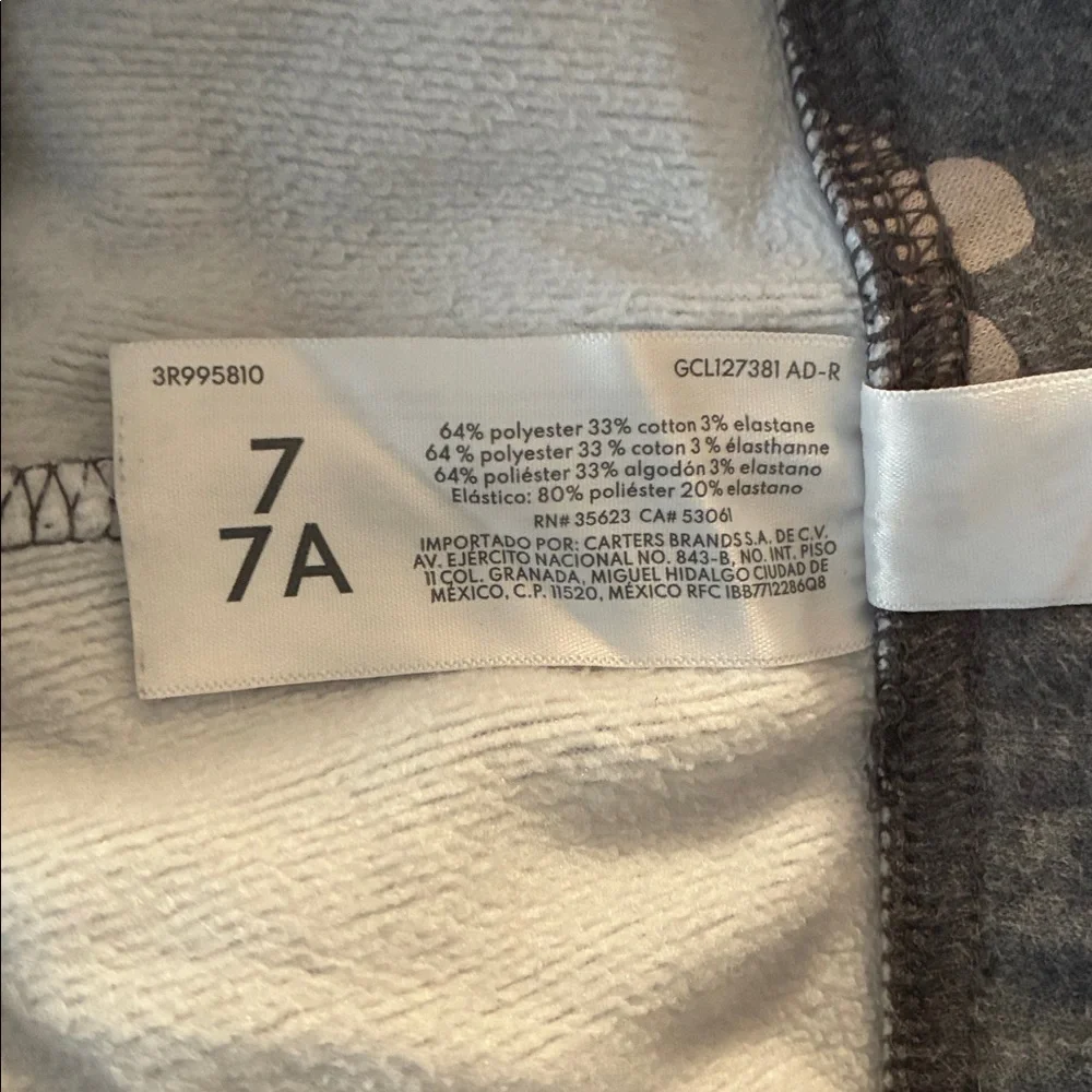 Carter's Fleece Leggings mix Set Sz 7/7A